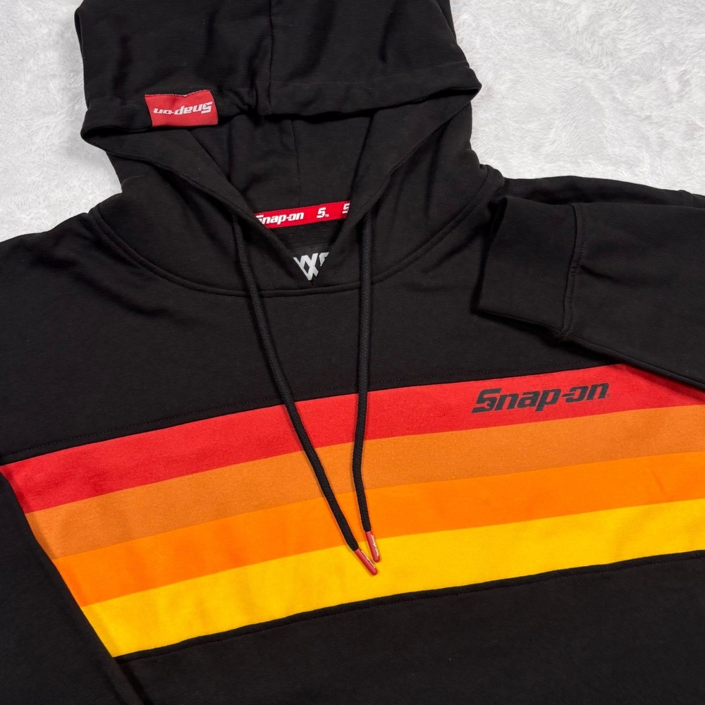 NEW Dixxon Snap-on Tools Hoodie Men L Black Sunset Limited Ed Stripe Fleece Gift